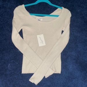 crème long sleeve ribbed universal thread size xs top